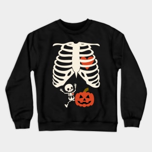 Skeleton Baby Pregnant Xray Rib Cage Halloween Costume Crewneck Sweatshirt